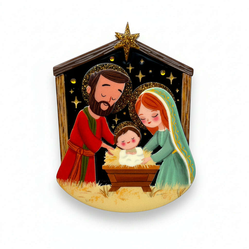 Holy Night Nativity Brooch by Lipstick & Chrome