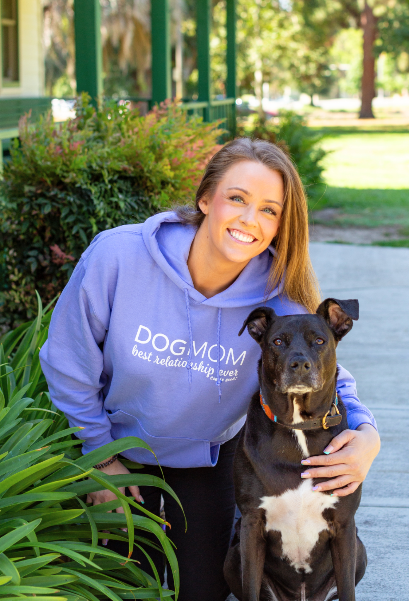 Hoodie: Dog Mom (Violet) by Dog is Good at Shirley Shoppe