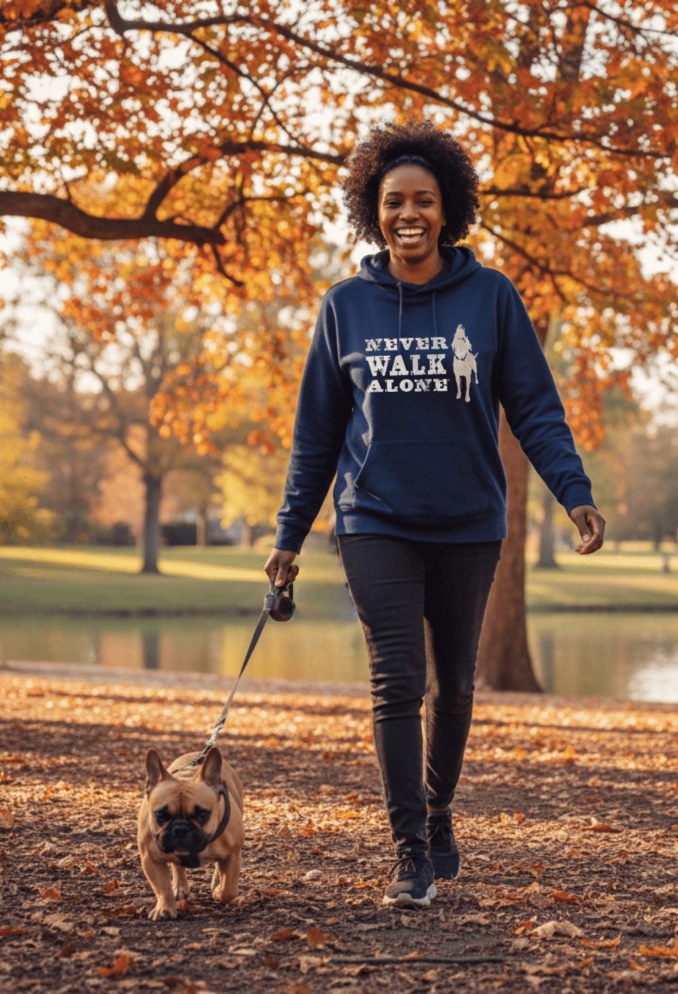 Hoodie: Never Walk Alone by Dog is Good at Shirley Shoppe