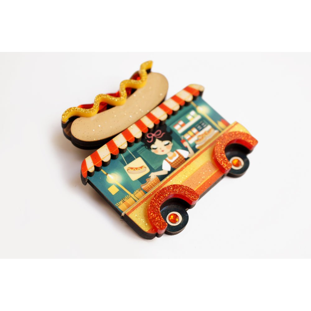 Hot Dog Truck Brooch by Laliblue by Quirks! at Shirley Shoppe