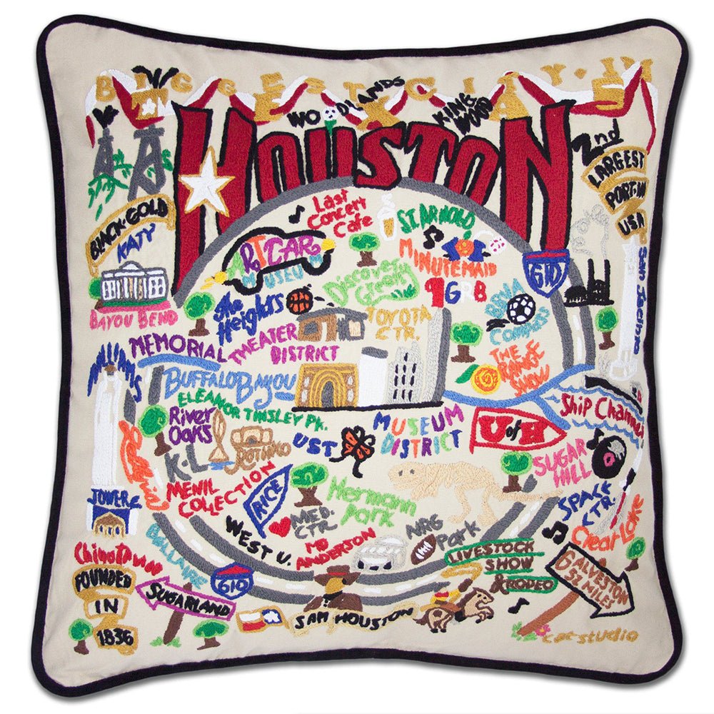 Houston Hand - Embroidered Pillow by Quirks! at Shirley Shoppe