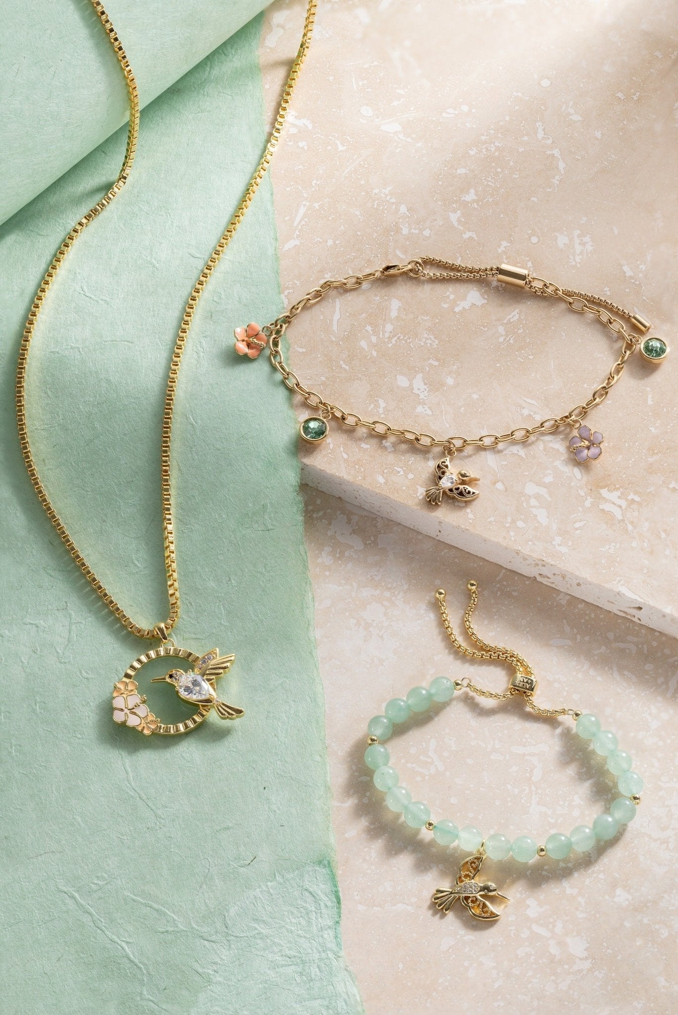 Hummingbird Multicharm Adjustable Anklet by ALEX AND ANI at Shirley Shoppe