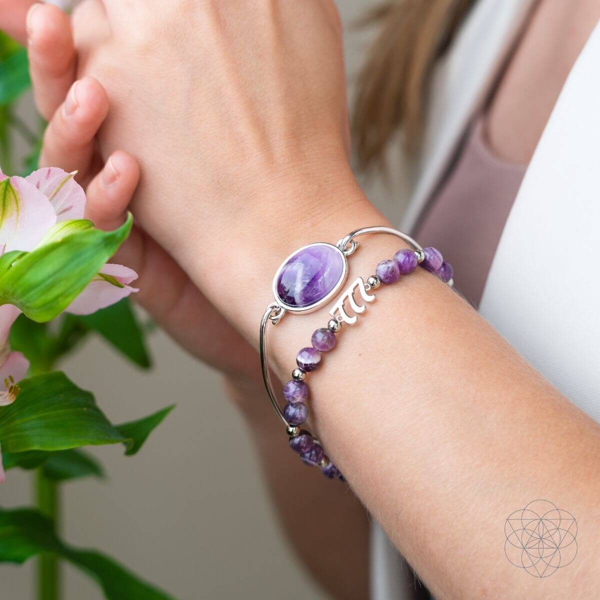 I Am Fortunate - 777 Lucky Amethyst Bracelet Set by Conscious Items at Shirley Shoppe