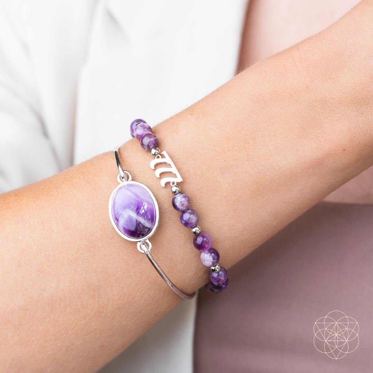 I Am Fortunate - 777 Lucky Amethyst Bracelet Set by Conscious Items at Shirley Shoppe
