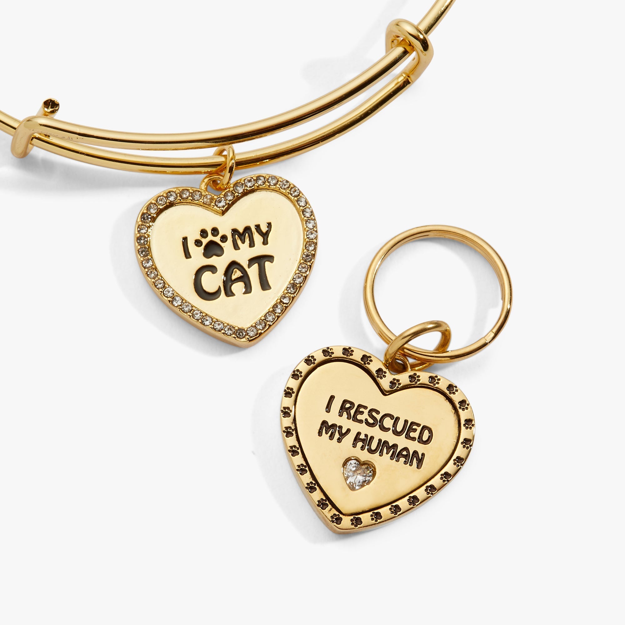 'I Love My Cat' Bangle & Pet Collar Charm Set of 2 by ALEX AND ANI at Shirley Shoppe