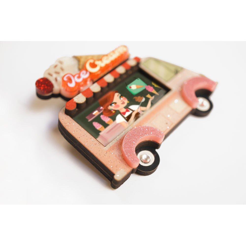 Ice Cream Truck Brooch by Laliblue by Quirks! at Shirley Shoppe