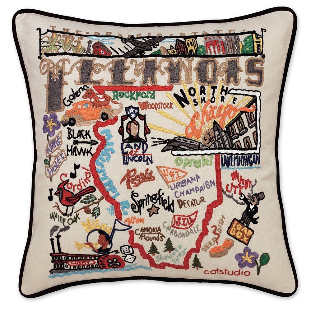 Illinois Hand - Embroidered Pillow by Quirks! at Shirley Shoppe