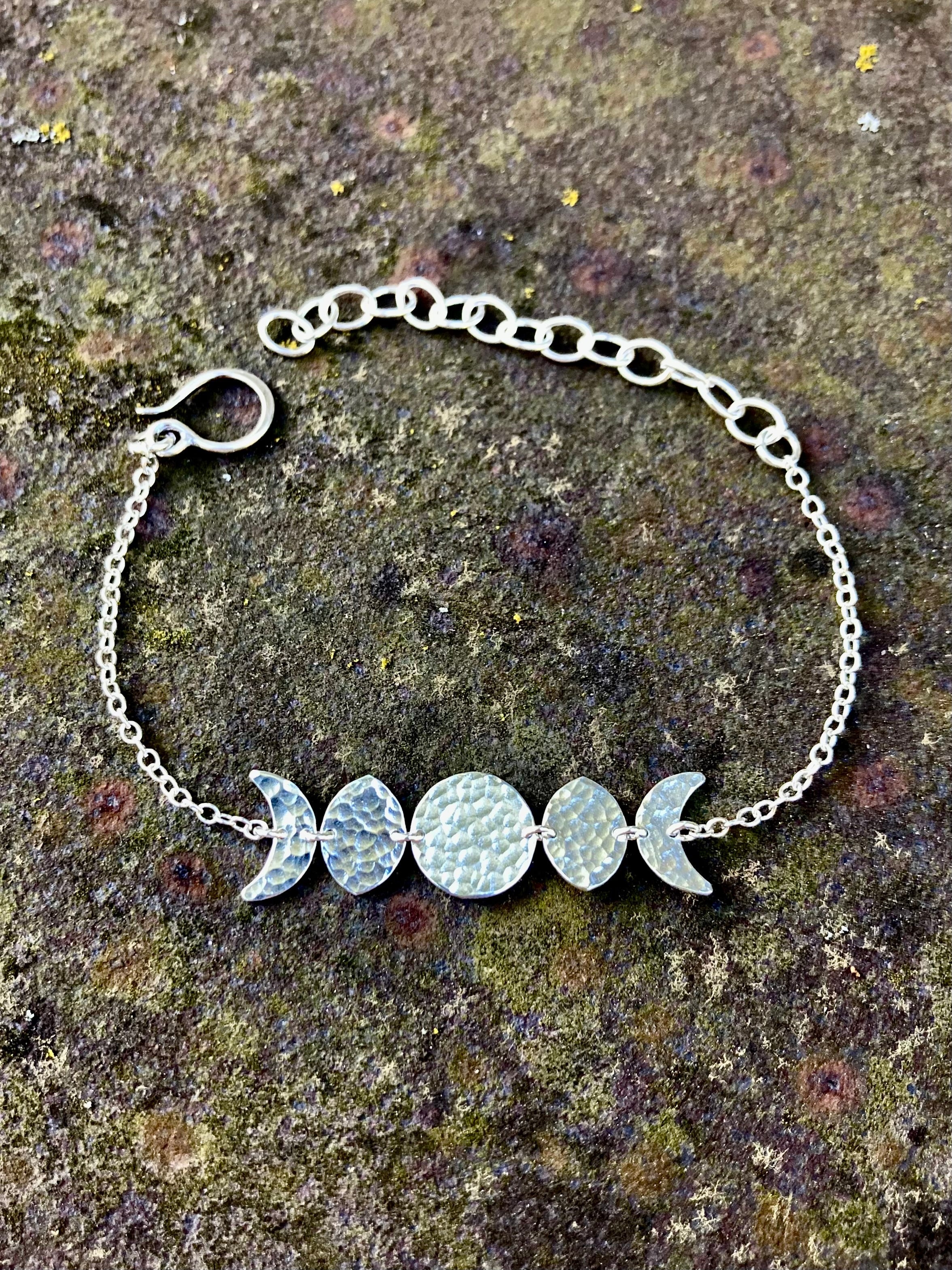Moon Phase Bracelet in Sterling Silver