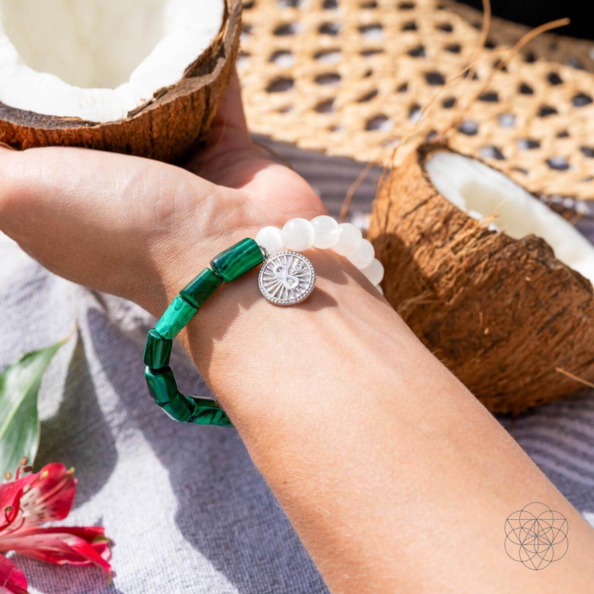 Infinite Triumph - Malachite & Selenite Success Bracelet by Conscious Items at Shirley Shoppe