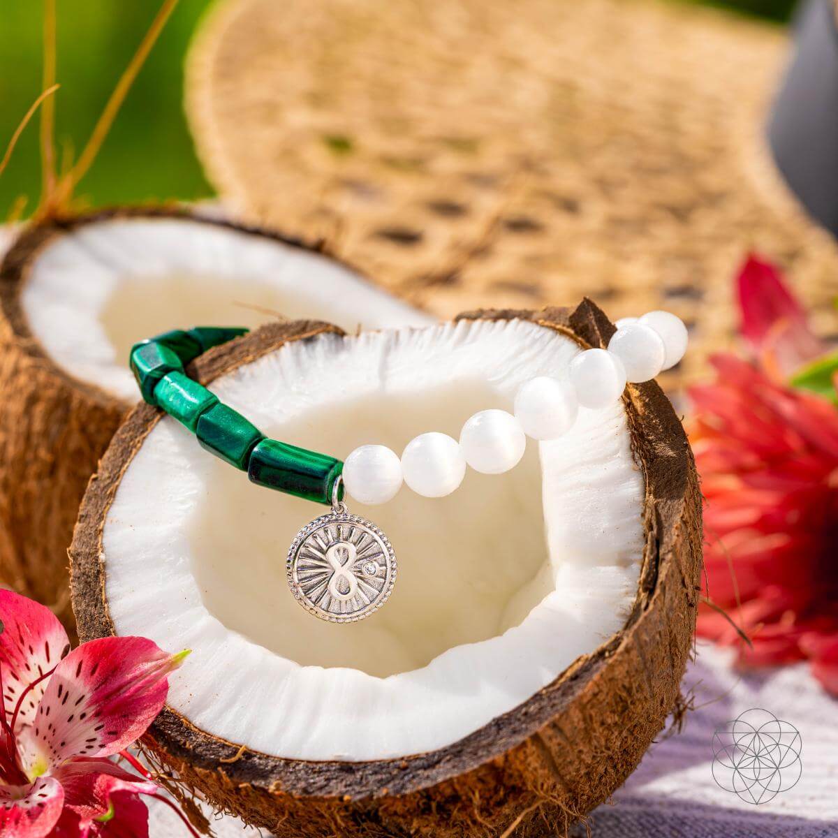 Infinite Triumph - Malachite & Selenite Success Bracelet by Conscious Items at Shirley Shoppe