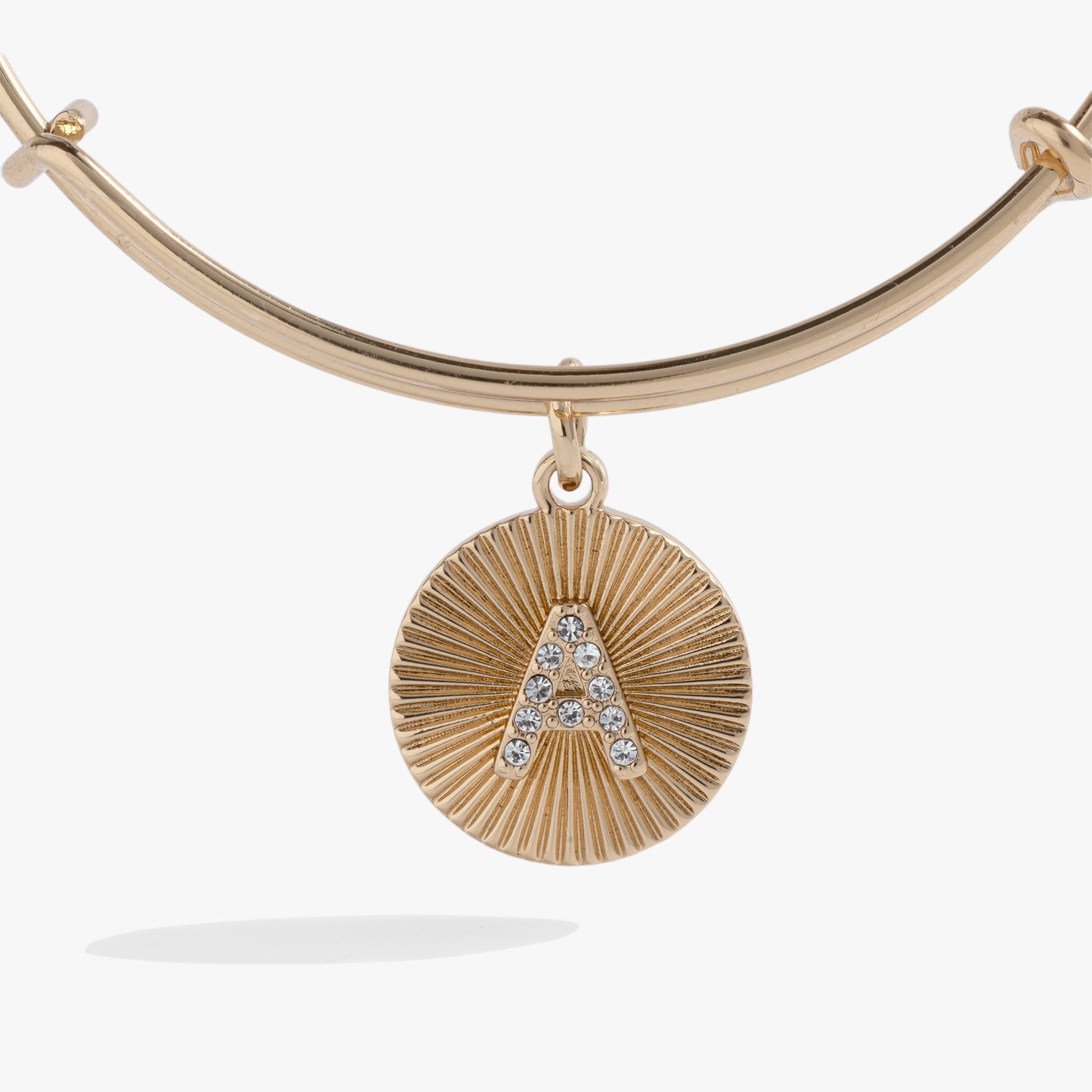 Initial A Pave Starburst Texture Bangle by ALEX AND ANI at Shirley Shoppe