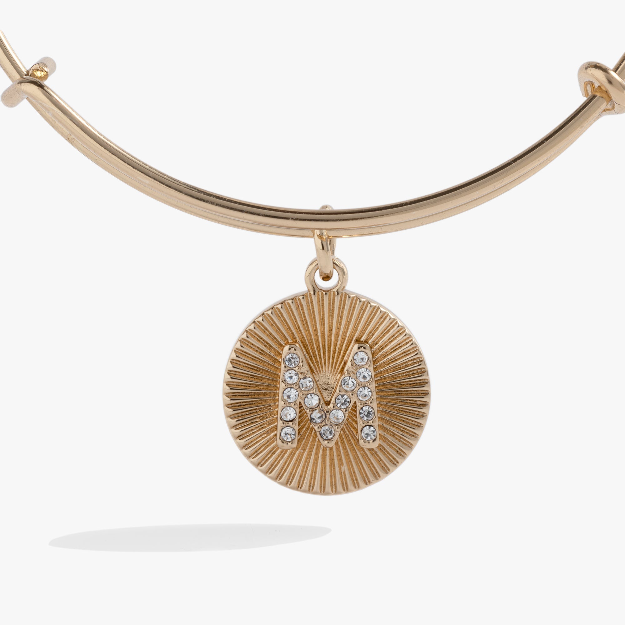 Initial M Pave Starburst Texture Bangle by ALEX AND ANI at Shirley Shoppe