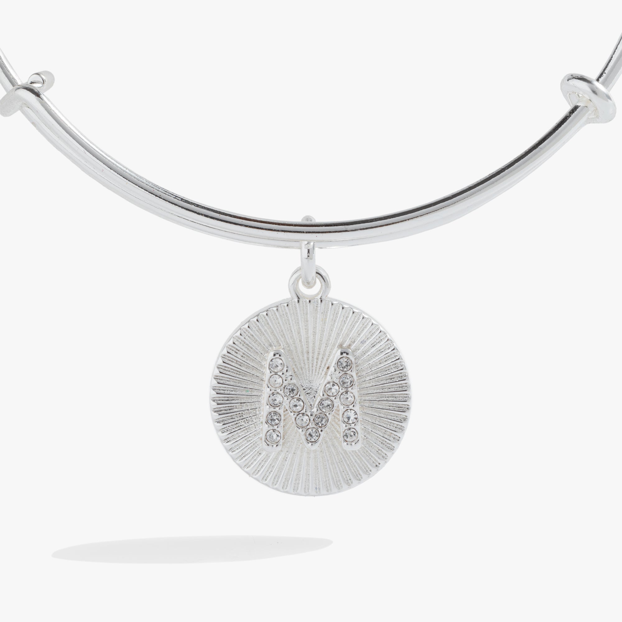 Initial M Pave Starburst Texture Bangle by ALEX AND ANI at Shirley Shoppe