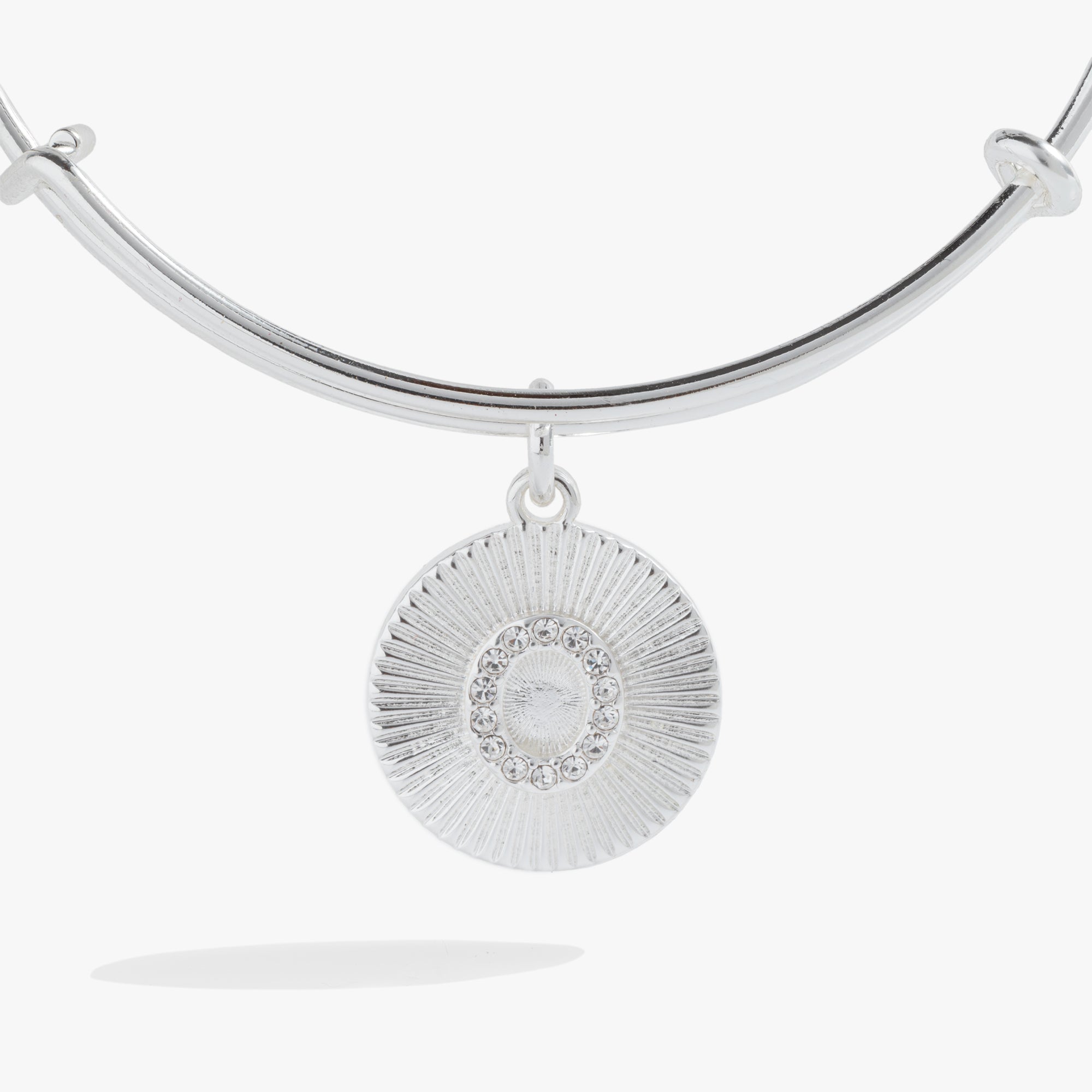 Initial O Pave Starburst Texture Bangle by ALEX AND ANI at Shirley Shoppe