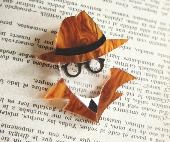 Invisible Man Brooch by Laliblue by Quirks! at Shirley Shoppe