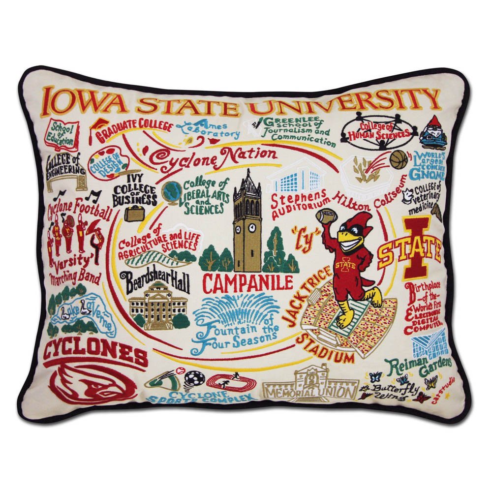 Iowa State University Collegiate Embroidered Pillow by CatStudio by Quirks! at Shirley Shoppe