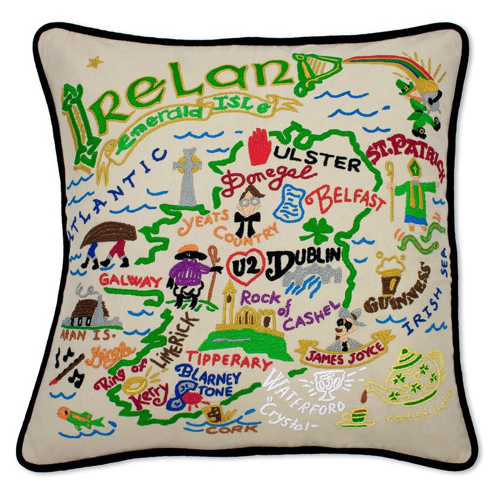 Ireland Hand - Embroidered Pillow by Quirks! at Shirley Shoppe