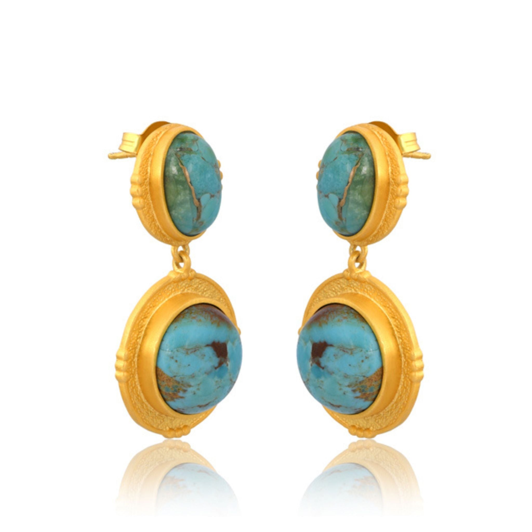 Island Hopping Drop Earrings - Turquoise by Christina Greene at Shirley Shoppe