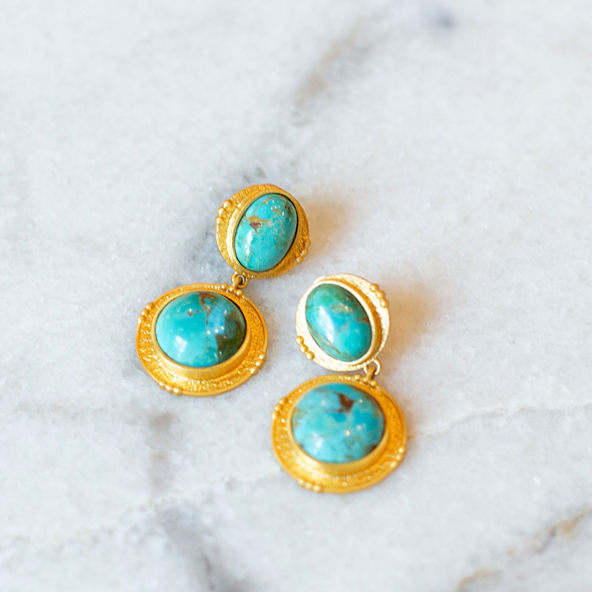 Island Hopping Drop Earrings - Turquoise by Christina Greene at Shirley Shoppe