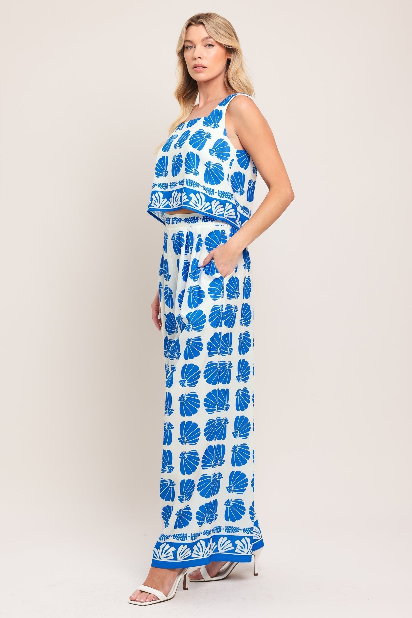 ISLAND SHELL WOVEN TOP AND PANT SET by Flying Tomato at Shirley Shoppe