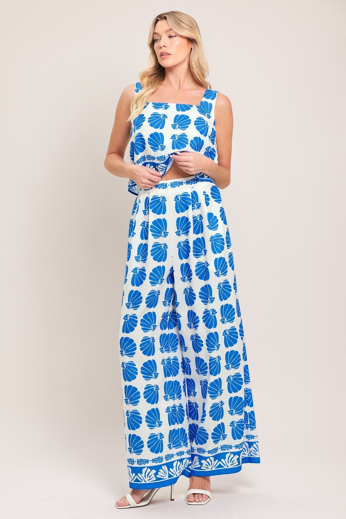 ISLAND SHELL WOVEN TOP AND PANT SET by Flying Tomato at Shirley Shoppe