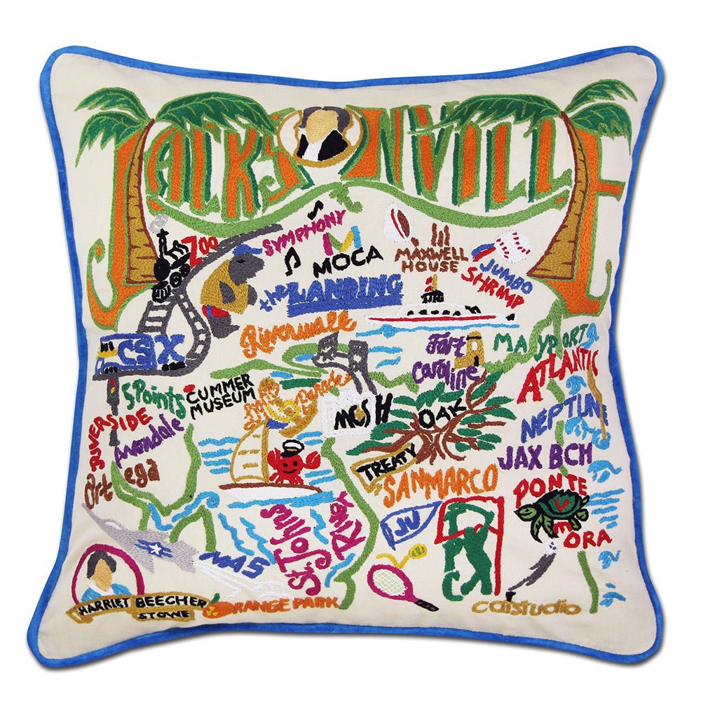Jacksonville Hand - Embroidered Pillow by Quirks! at Shirley Shoppe