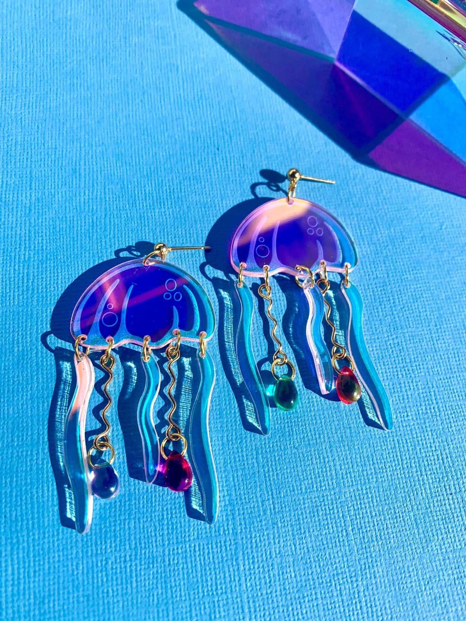 Jellyfish Acrylic Statement Earrings by Quirks! at Shirley Shoppe