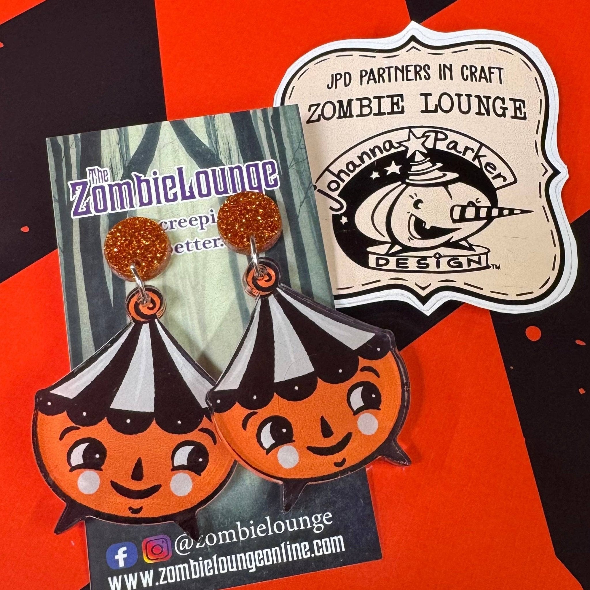 Johanna Parker Design Halloween Carnival Earrings - PUMPKIN by Quirks! at Shirley Shoppe