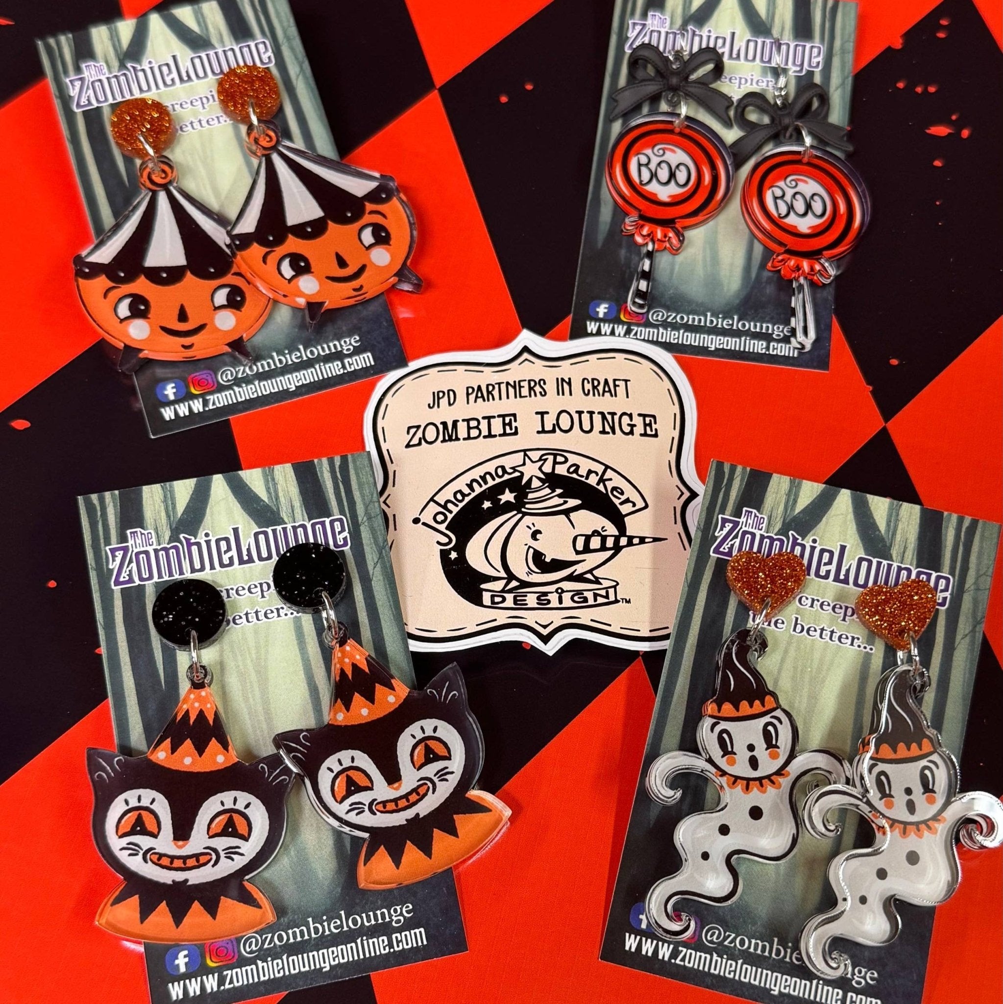 Johanna Parker Design Halloween Carnival Earrings - PUMPKIN by Quirks! at Shirley Shoppe