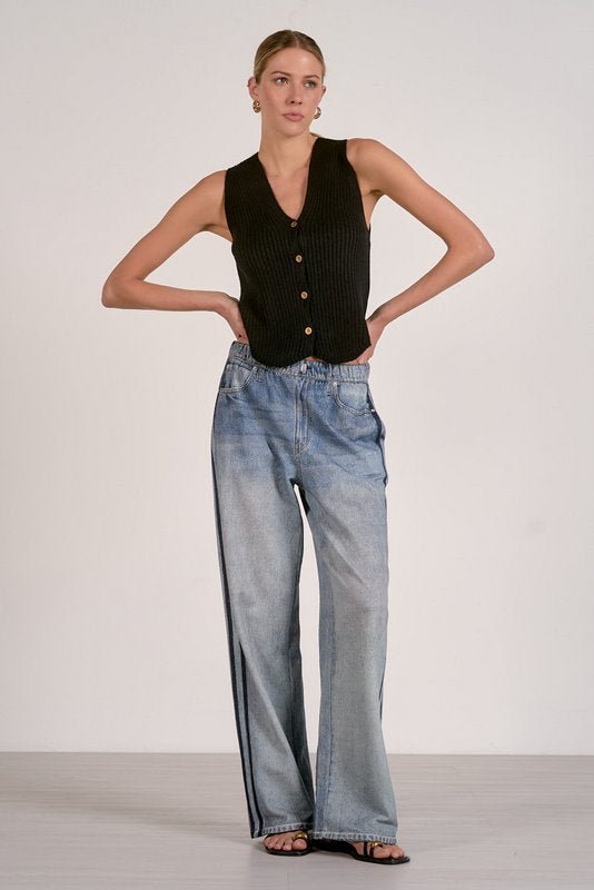 Jojo Track Sweatpant Jean by Elan at Shirley Shoppe