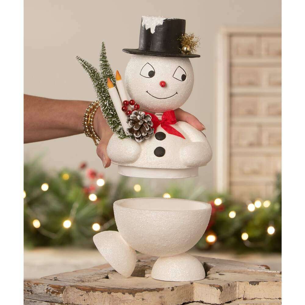 Jolly Bobble Snowman Container | Bethany Lowe | Christmas Decor
