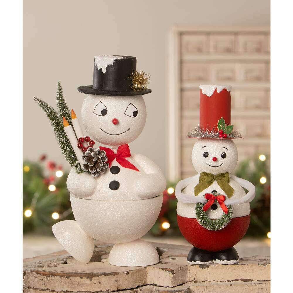 Jolly Bobble Snowman Container | Bethany Lowe | Christmas Decor