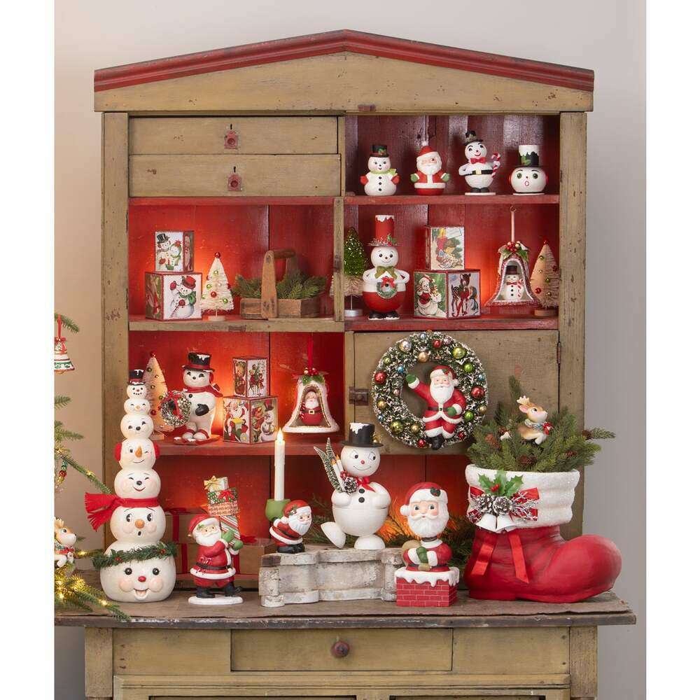Jolly Bobble Snowman Container | Bethany Lowe | Christmas Decor