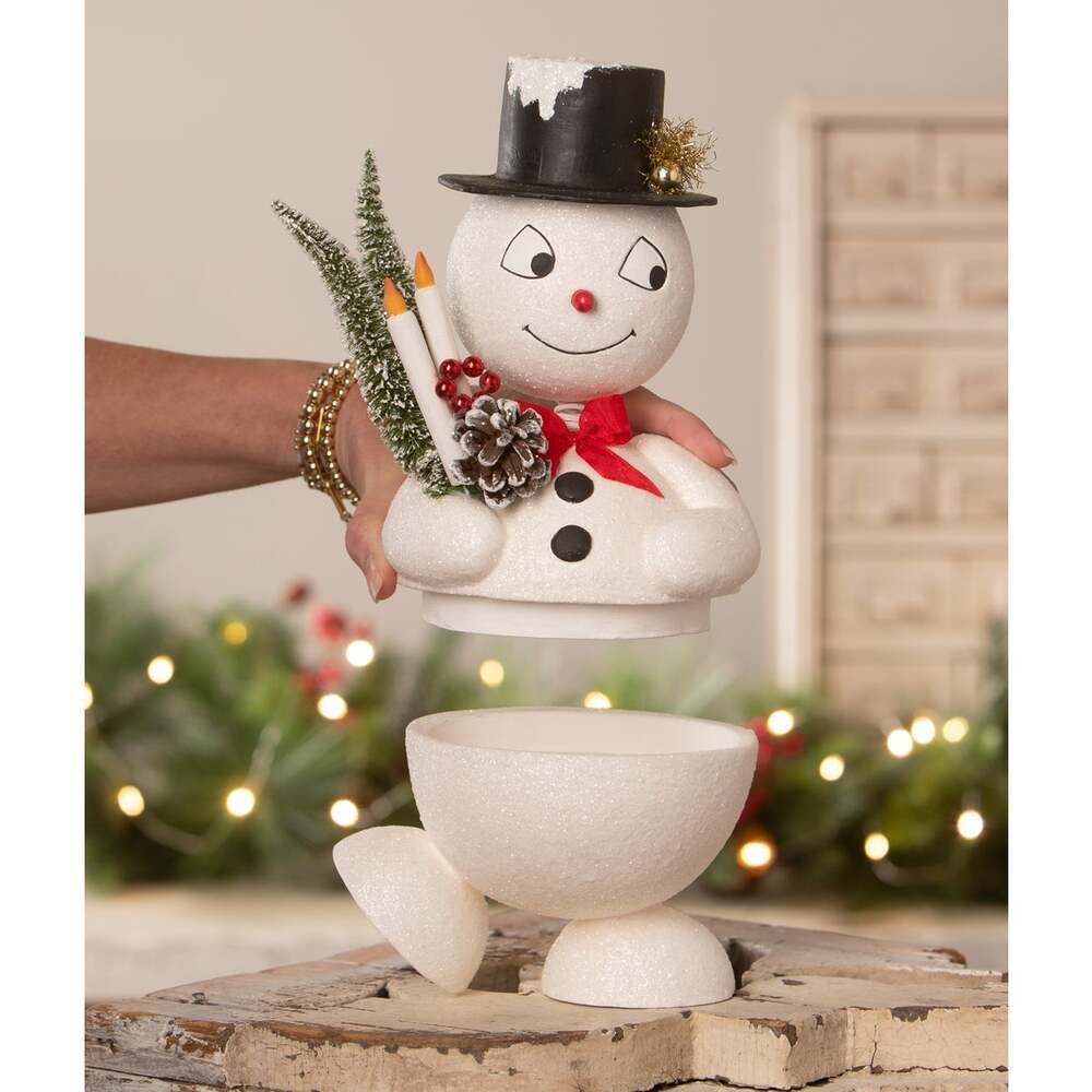 Jolly Bobble Snowman Container | Bethany Lowe | Christmas Decor