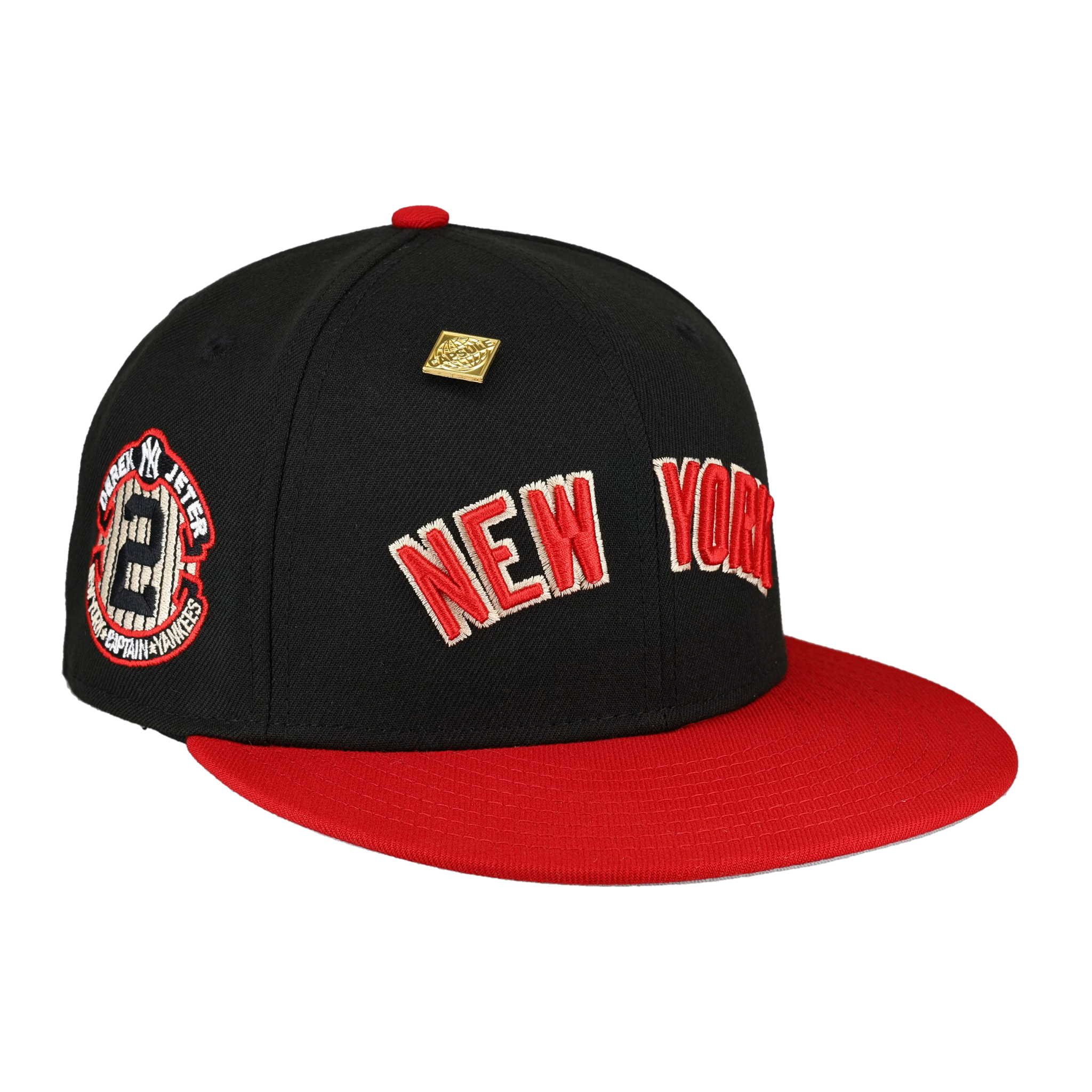 New York Yankees Derek Jeter Patch Script Logo 59fifty Fitted Hat