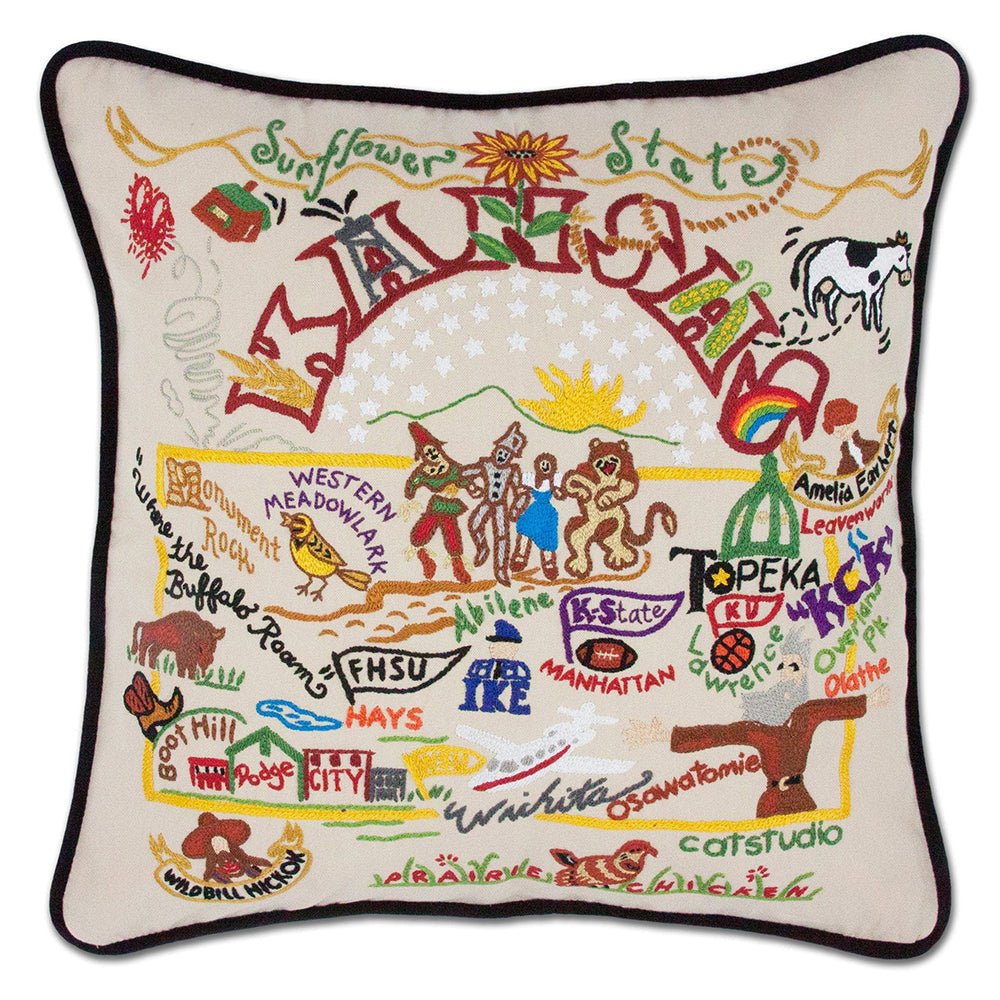 Kansas Hand - Embroidered Pillow by Quirks! at Shirley Shoppe