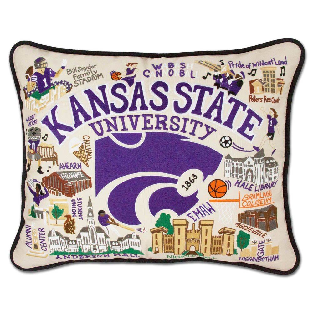 Kansas State University Collegiate Embroidered Pillow by CatStudio by Quirks! at Shirley Shoppe