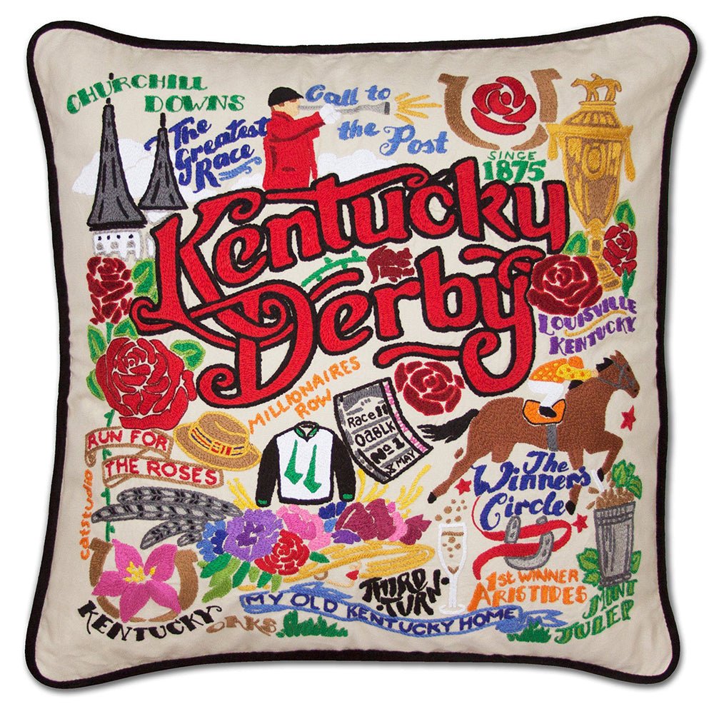 Kentucky Derby Hand - Embroidered Pillow by Quirks! at Shirley Shoppe