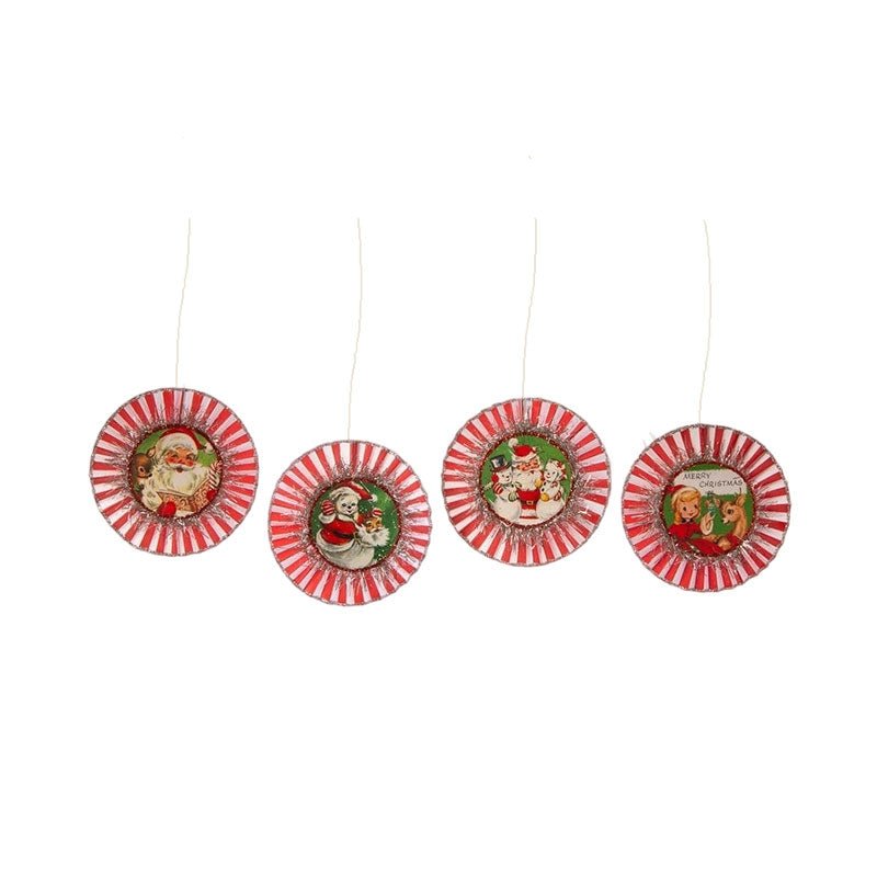 Kitschmas Rosette Ornaments Set of 4 by Bethany Lowe Designs by Quirks! at Shirley Shoppe