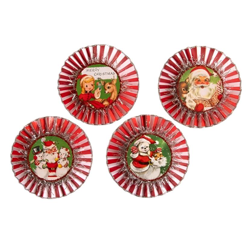 Kitschmas Rosette Ornaments Set of 4 by Bethany Lowe Designs by Quirks! at Shirley Shoppe