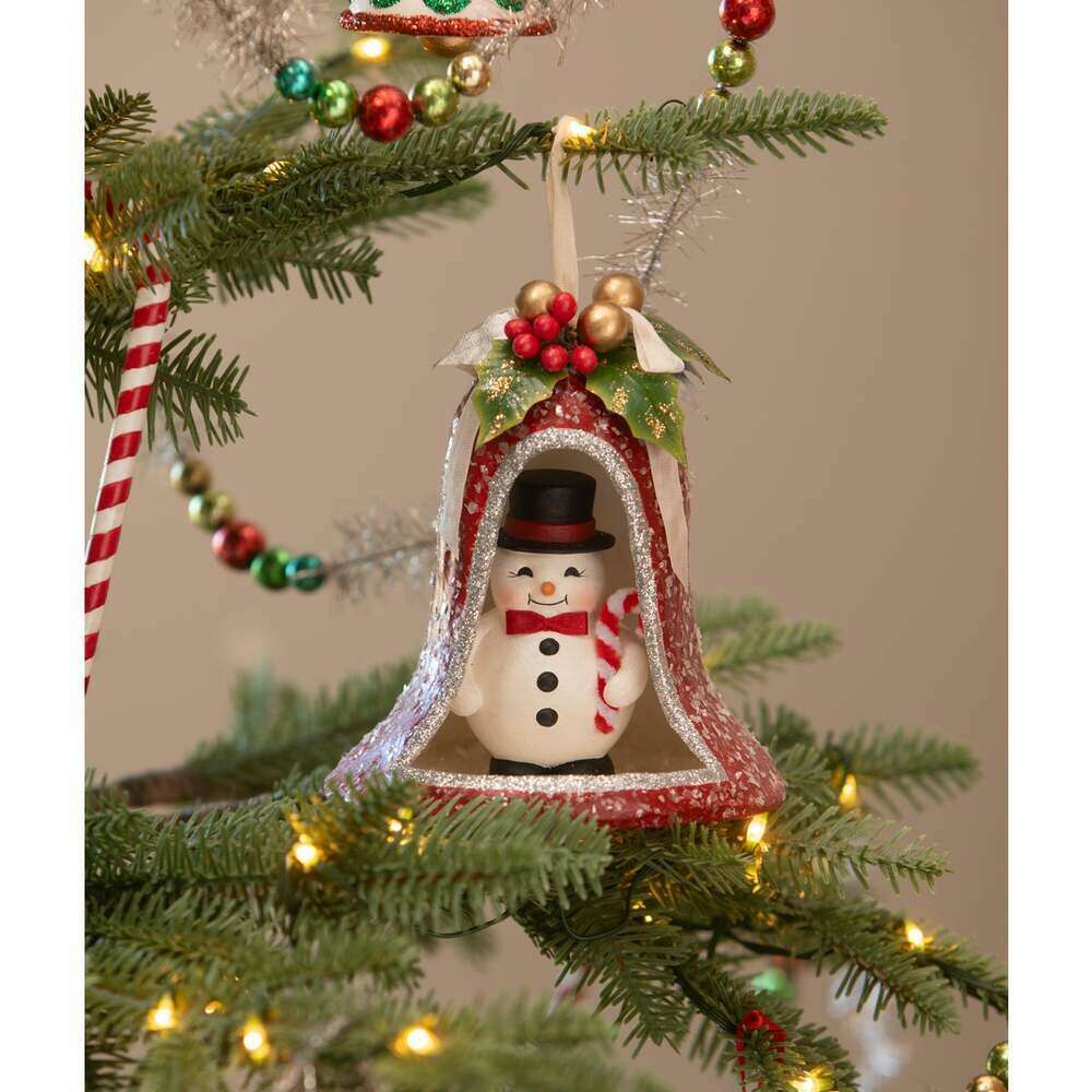 Kitschmas Snowman in Bell | Bethany Lowe | Christmas Decor