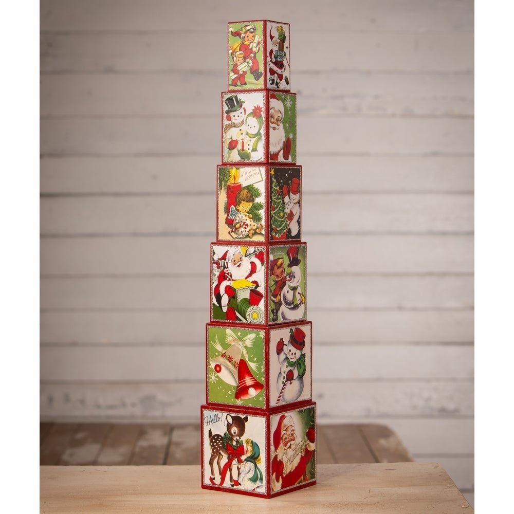 Kitschmas Stacking Blocks S6 by Bethany Lowe Designs by Quirks! at Shirley Shoppe