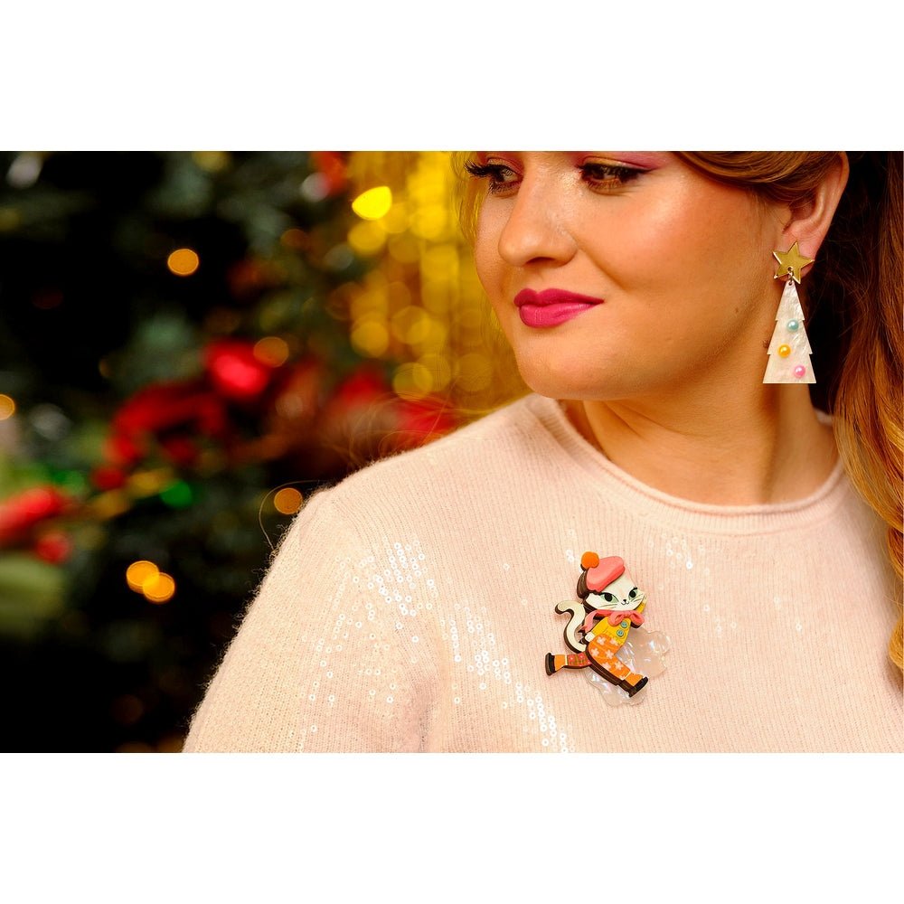 Kitten Skating on Ice Brooch by Laliblue by Quirks! at Shirley Shoppe