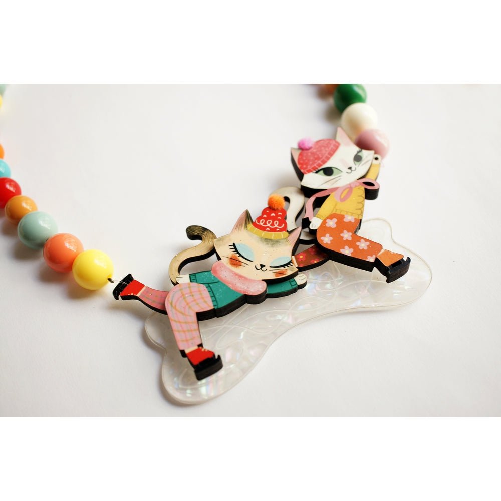 Kittens Kicking on Ice Necklace by Laliblue by Quirks! at Shirley Shoppe