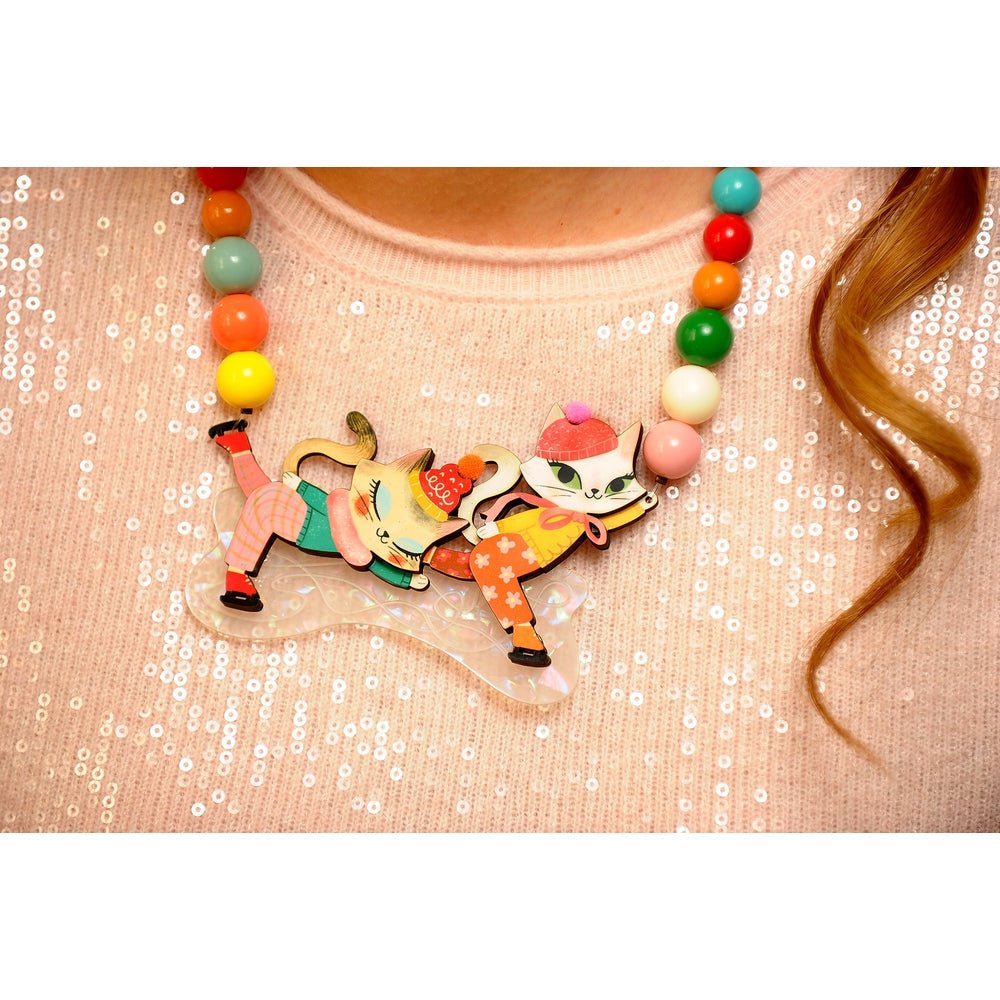 Kittens Kicking on Ice Necklace by Laliblue by Quirks! at Shirley Shoppe