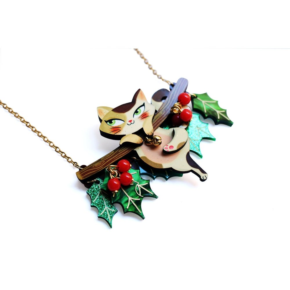 Kitty Collar on A Holly Branch Necklace by Laliblue by Quirks! at Shirley Shoppe