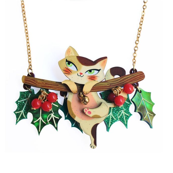 Kitty Collar on A Holly Branch Necklace by Laliblue by Quirks! at Shirley Shoppe