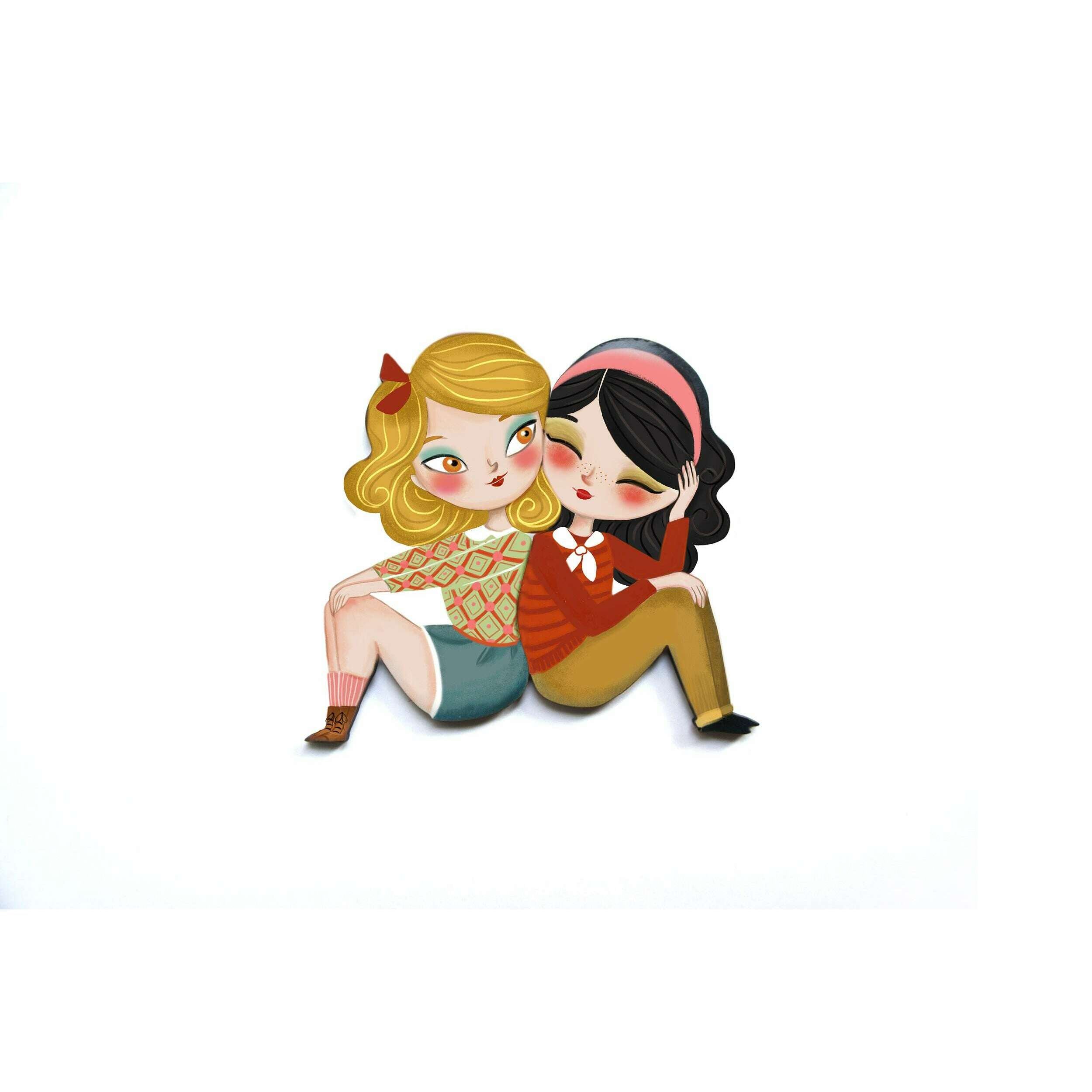 Puzzle with blonde girl brooch by Laliblue