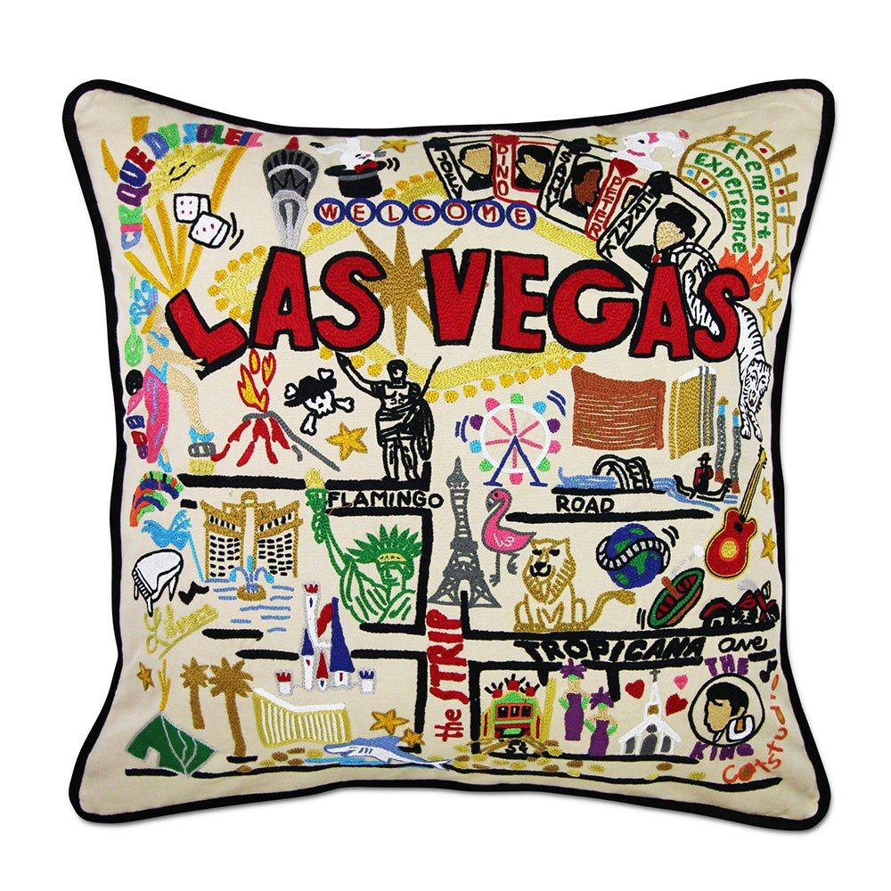 Las Vegas Hand - Embroidered Pillow by Quirks! at Shirley Shoppe