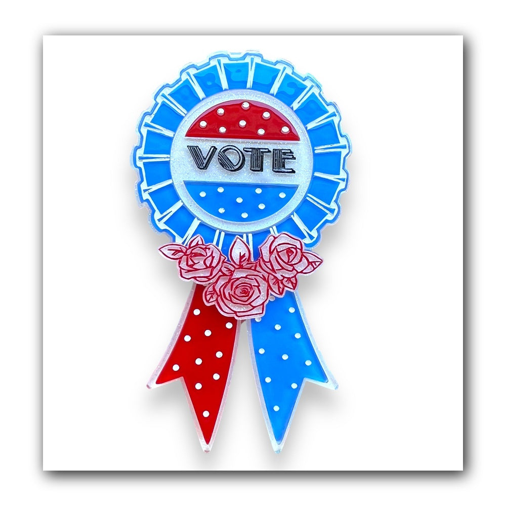 Use Your VOTE Brooch by PolyPaige x Lipstick & Chrome — Vintage Civic Engagement Acrylic Pin
